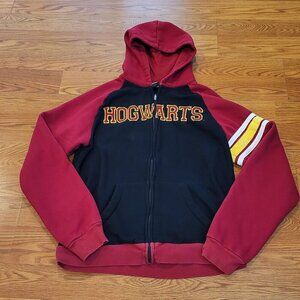 Harry Potter Men’s Hoodie Hogwarts Embroidered Full Zip Medium Universal Studios